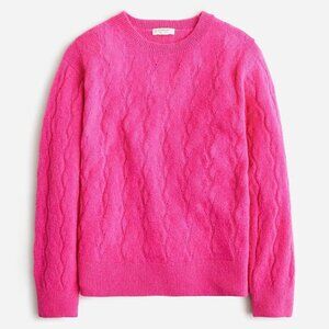 NWT New J.Crew Supersoft Cable-Knit Wool Blend Pink Sweater Size XS(4-5)